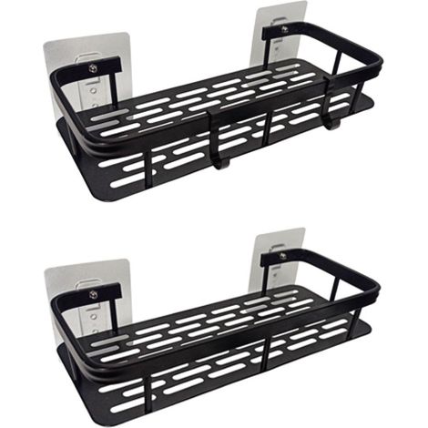 Badezimmerregal, 2-teilig – schwarz (1/5)