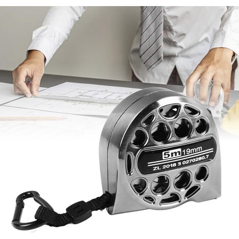 Cinta métrica retráctil de acero inoxidable con estructura hueca, 5 m, impermeable y portátil. (1/5)