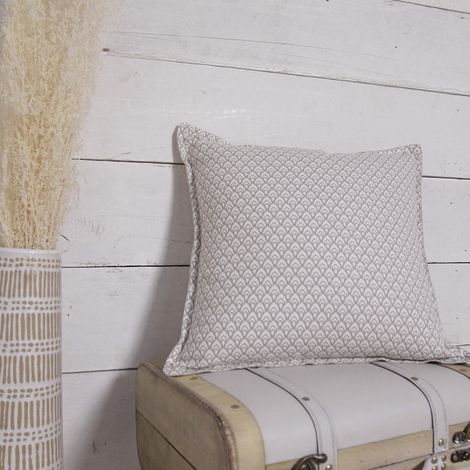 Coussin en coton - Slow Life - 38 x 38 cm - Beige - Livraison gratuite (1/3)
