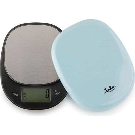 JATA HBAL1202 escabeaux de cuisine Noir, Bleu, Métallique Comptoir Rectangle Balance de ménage électronique (1/4)