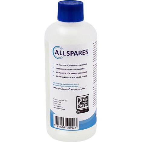 Decalcificante liquido AllSpares (500 ml) per macchine da caffè, compatibile con Delonghi Original EcoDecalk DLSC500 (1/5)
