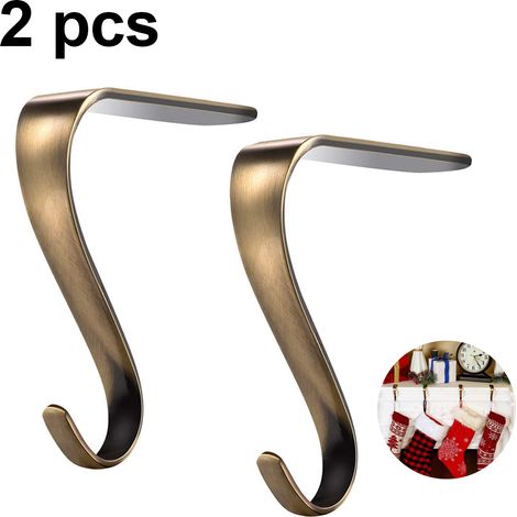 Support Pour Chaussettes De Noël - En Alliage Métallique - Pour Cheminée Et Manteau - Sans Perçage - 2 Pièces (1/5)