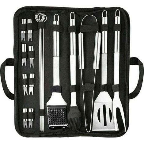 Ustensiles Barbecue, XU,20pcs Barbecue Accessoire, Acier Inoxydable Outil de Premium Complète Accessoire Plein pour Cadeau Jardin Voyage ou Camping KZQ - KZQ (1/4)