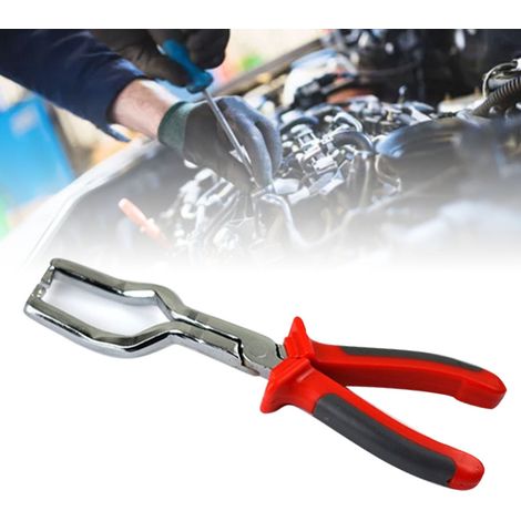 Alicates para conductos de combustible, extracción rápida de filtros, mango ergonómico de goma (rojo y negro)
