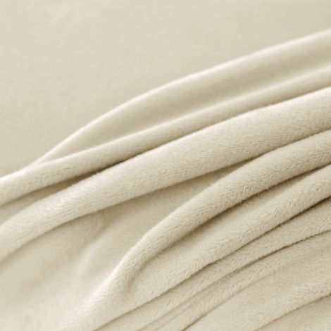 Housse pour pouf repose-pieds et banc double, velours, crème