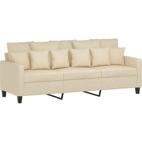 Canapé à 3 places,Sofa pour Salon,Banquette Crème 180 cm Tissu CFW551169 (1/5)
