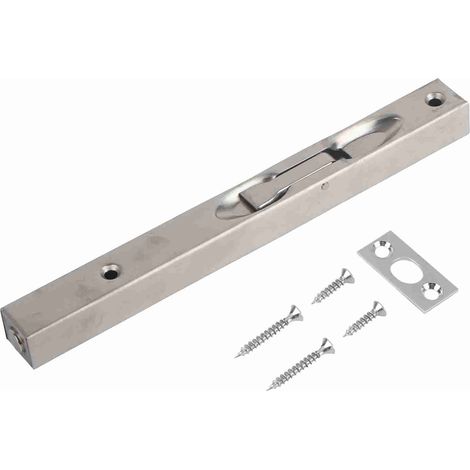 Verrou de sécurité encastré pour porte d'entrée Home Gate, en acier inoxydable 304, avec loquet coulissant et pêne de 15 cm (6 pouces). (1/5)