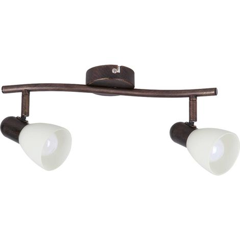 Rabalux Soma 6591 Faretto, colore: marrone anticato, Vetro Metallo, marrone antico, 2 punti luce, E14 (1/5)
