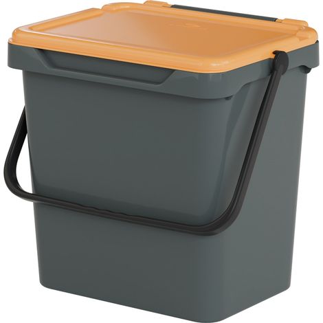 Dmora Papelera de polipropileno para recolección separada, contenedor de residuos 30L, 100% Made in Italy, 40x31h39 cm, amarillo, con embalaje reforzado