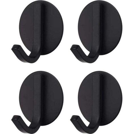Ganci adesivi resistenti, acciaio, XU, acciaio inossidabile nero (4 pezzi) Appendiabiti, portasciugamani, prodotto di qualità superiore, durevole e affidabile, materiali selezionati, conforme agli sta
