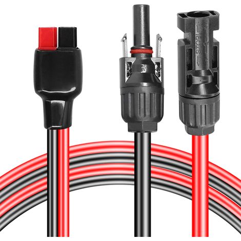 Câble d'alimentation portable MC4 vers 45 A pour panneau solaire, connecteur MC4, câble d'extension pour panneau solaire 12AWG (1/5)