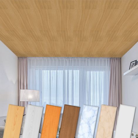 Hexim – Panneaux de plafond en polystyrène XPS – Couleur cerise – Dimensions 1000 x 167 mm – Lot de 12 pièces pour 2 m² – Résistance à l'humidité