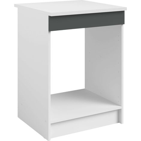 Mueble Bajo para Horno, Armario de Horno 60x60 Gris brillante y Blanco 60x84x60 cm (1/5)
