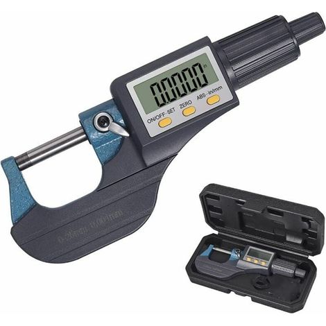 VURAHOME – Digitales elektronisches LCD-Mikrometer 0–25 mm, Standard-Mikrometer für den Außenbereich (metrisch/Zoll), Auflösung 0,001 mm, Genauigkeit 0,002 mm, automatische Abschaltung, ABS + Edelstah (1/5)