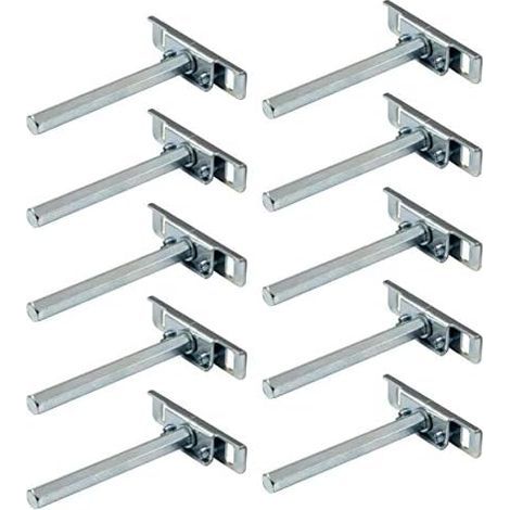 Metal Brackets for Floating Shelf  Discreet Wall Mount  CLEVER model  Fixing Shelves Storage 10 x 100 mm  Mounting Screws  Zinc Coated Galvanized Steel  10 pieces (1/5)