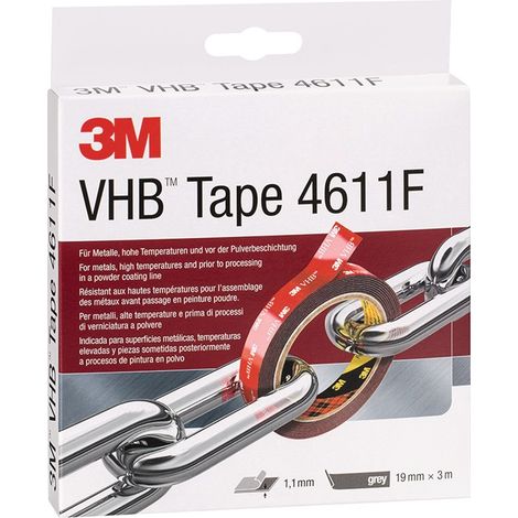 3M VHB™ 4611F 4611193 Doppelseitiges Klebeband VHB™ 4611F Dunkelgrau (L x B) 3 m x 19 mm 1 St.