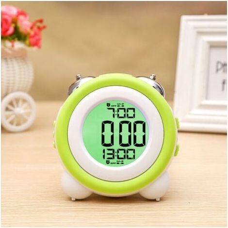 Réveil fort pour les gros dormeurs avec alarme en option Réglage de la double alarme Fonction Snooze (vert clair) (1/5)