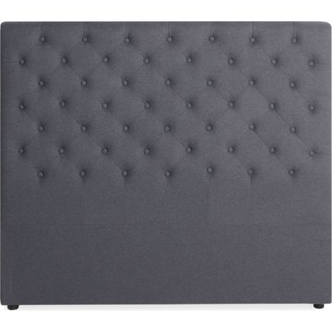 Tête de lit capitonnée Constance 140cm Tissu Gris (1/2)