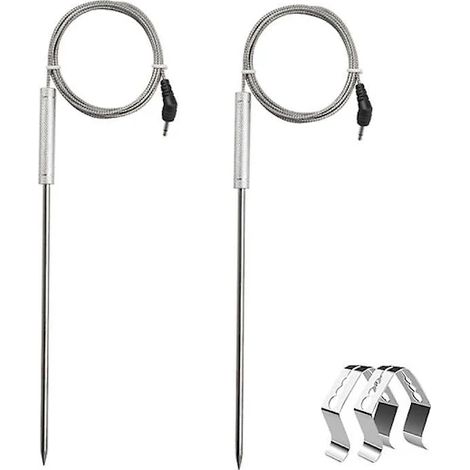 Filiyano-Lot de 2 sondes à viande de rechange pour thermomètres TP20, TP17, TP16, TP08S, TP07 et TP06, avec 2 supports pour sondes de barbecue. (1/5)