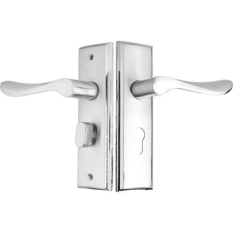 Serrure de sécurité intérieure en alliage d'aluminium, poignée de porte de chambre/toilettes durable (1/5)