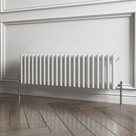Biubiubath Traditional Cast Iron Style Radiator Horizontal 3 Column White 300x1010mm