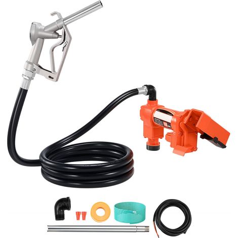 Pompe de Transfert de Carburant 12V DC, 61 L/min, 186W, avec Buse Manuelle et Tuyaux, pour Diesel, Essence, Éthanol et Biodiesel (1/5)