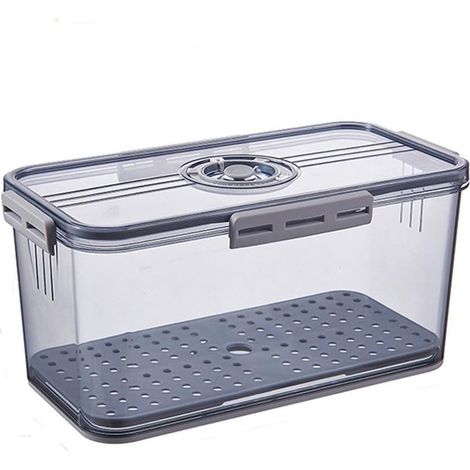 Boîte de rangement pour réfrigérateur - Boîte de rangement pour la cuisine - Boîte de conservation multifonctionnelle - Avec couvercle et minuteur - 32,5 x 11 x 22,5 cm (1/3)