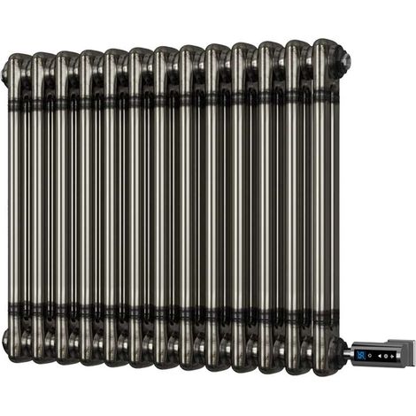 Alpha - Raw Metal Column Electric Radiator H500mm x W592mm 2 Column 300w Thermostatic WIFI