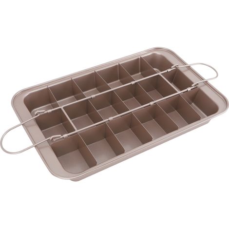 Antihaftbeschichtete Brownieform aus Edelstahl mit dickem, festem Boden, für Muffins und quadratische Brote.