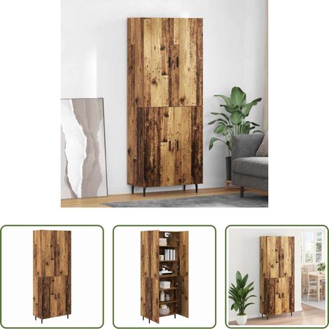Holzwerkstoff - Highboard 2 pcs Altholz Holzwerkstoff (1/5)