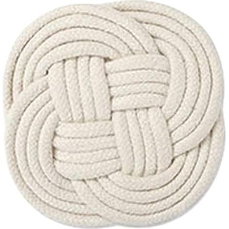 Lot de 2 sous-verres tissés ronds pour boissons, tapis chauds en coton – Protection de table, cuisine, maison, style pratique–DELKEVIC