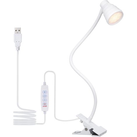 Tomshine 5W 24LEDs Tischleuchte mit Klemme, USB-Anschluss, 3 Farbtemperaturmodi, 10 Helligkeitsstufen, Memory-Funktion, 1-Minuten-Abschaltautomatik, flexibel biegsam (1/5)