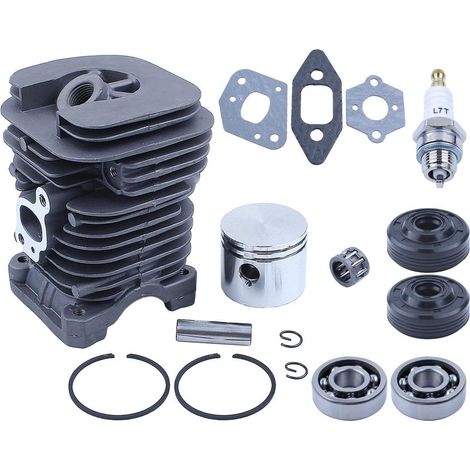 Cylindre Piston Roulement Vilebrequin Joint pour Jonsered CS2137 CS2138 2035 Tronçonneuse Pièce, Kit Cylindre Piston, Roulement de Vilebrequin, Joint d'Huile, Bougie, Roulement à Aiguilles, Joint d'Ét (1/5)