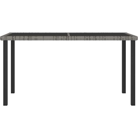 Maison Exclusive - Garten-Esstisch Grau 140x70x73 cm Poly Rattan (1/5)