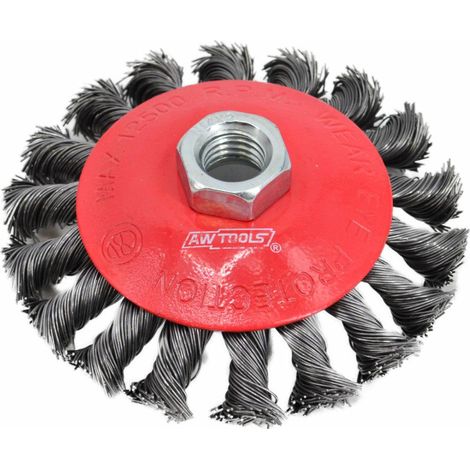 SPAZZOLA CONICA TORCIGLIONE AWTOOLS 125mm M14 (1/2)