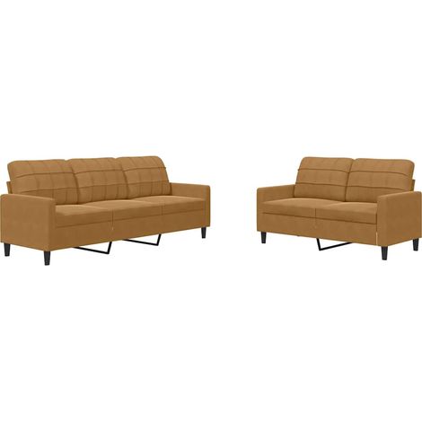 Maison Exclusive - Set di Divani 2 pz con Cuscini Marrone in Velluto