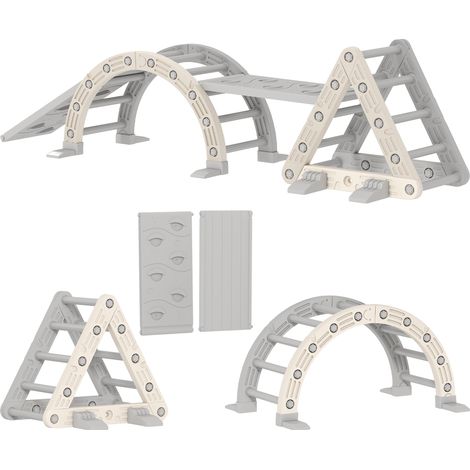 Klettergerüst multifonction en plastique HOMAIRE 104x70x56 cm - gris (1/5)
