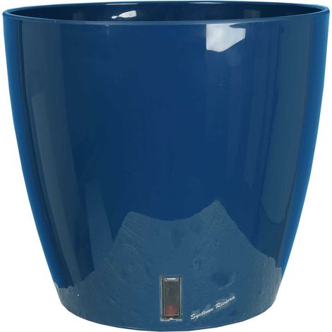 Pot de fleurs rond - RIVIERA - EVA NEW - Plastique - D30 x H27,5 cm - Bleu
