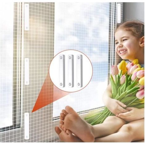 Magnetische Moskitonetze – Weiß – 12er-Pack – Magnetische Befestigung – Ideal für Fenster und Türen (1/5)