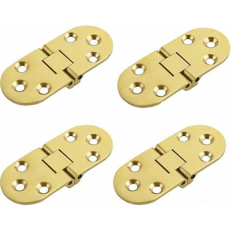 Charnières de table pliantes, connecteurs pliables, accessoires de mobilier en acier inoxydable, pliage à 180°, épaisseur 2 mm, finition chromée, lot de 4, couleur or (1/5)