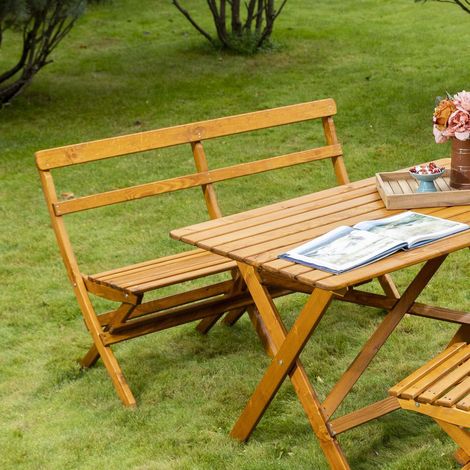 Panca in legno da esterno Pieghevole Modello LAXO Verniciata Miele - Dimensioni 130 x 62 x 81 h. cm (1/3)