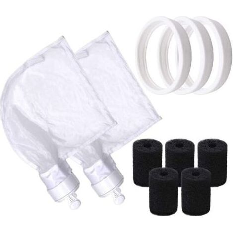 Pair Sacs de Rechange en Nylon à Fermeture Eclair (pour Polaris 280 et 480 Seulement)+Pneus de Rechange en Caoutchouc Souple+Brosse en Mousse de Queue Robot pour Polaris (1/5)
