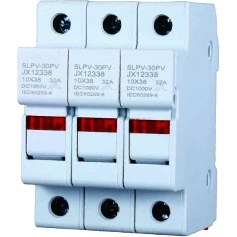 gloca Supporto Per Fusibili Cilindrici Base RT18-63 3P DIN 14 x 51mm AC/DC (1/4)