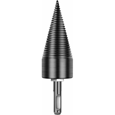 42mm Heavy Duty Screw Drill Bit Splitter for Log Wood with Removable Round Shank, Black, 42mm and Round Shank (1/5)