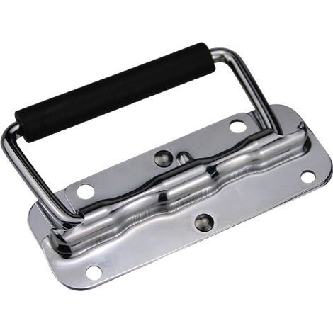 Set of 2 metal door handles, spring-loaded folding handles, metal box handles, recessed crate handles (1/5)