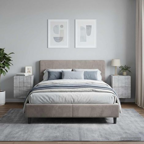 vidaXL Wall-Mounted Bedside Cabinet 2 pcs Concrete Grey (1/5)
