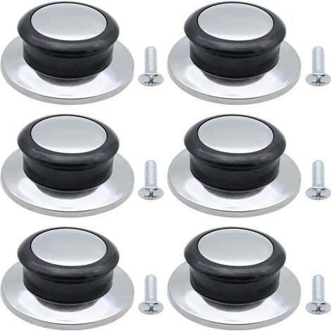 Asas de repuesto universales de 6 piezas para tapas de ollas, resistentes al calor, para tapas de vidrio y sartenes, pomos de plástico para muchas marcas.