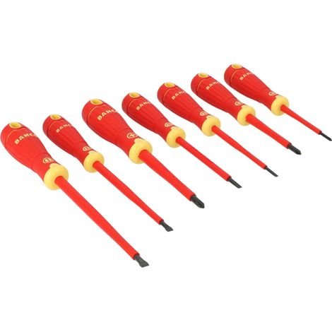 BAHCO B220007 ISOLIERTER SCHRAUBENDREHER 1000V SET 7-TEILIG FLACH/GERADE PHILIPS