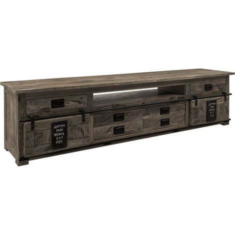 TV-Board Mango 240x50x60 grau lackiert RAILWAY 256