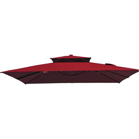10ft Patio Umbrella Canopy Replacement Double Top Square Outdoor Market Umbrella Cover Garden Deck Backyard Pool Parasol Fabric Dark Green Canopy Only (1/5)